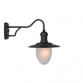 Aruba Single Light Outdoor Hanging Wall Lantern In Black Finish