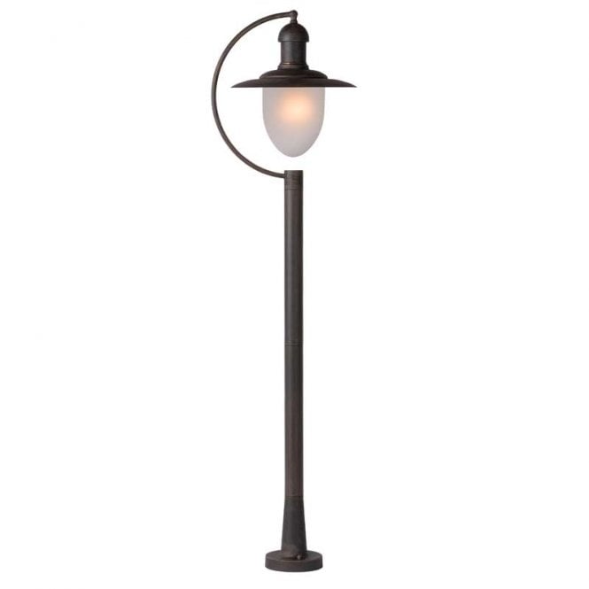 Lucide Aruba Single Light Outdoor Post Light In Rust Brown Finish
