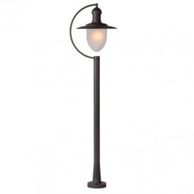 Aruba Single Light Outdoor Post Light In Rust Brown Finish