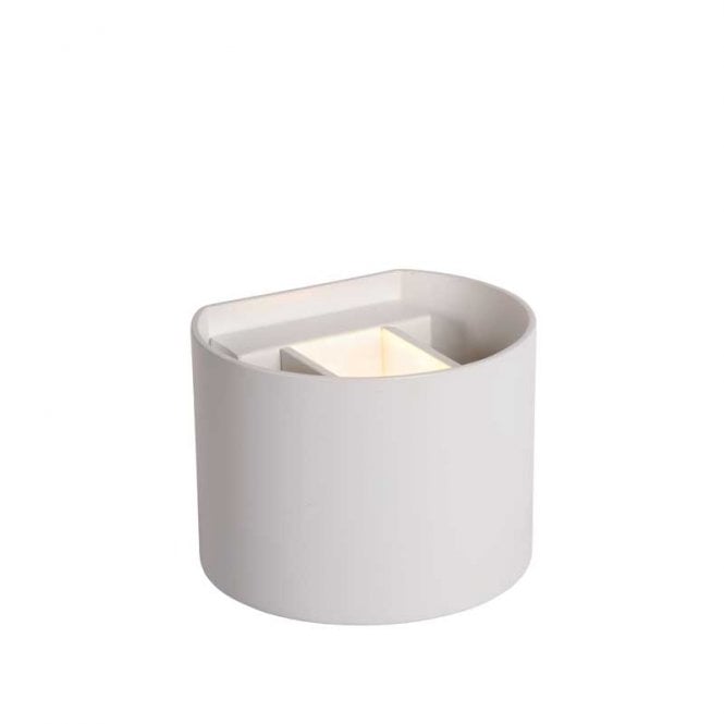Lucide  Axi Curve Integrated LED Bathroom Metal Up & Down Wall Fitting in White Finish