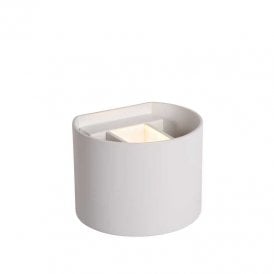 Lucide Axi Curve Integrated LED Bathroom Metal Up & Down Wall Fitting in White Finish