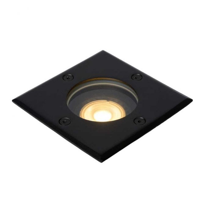 Lucide  Biltin Aluminium Square Single Light Outdoor Deck Light in Black Finish