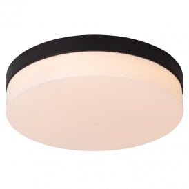 Biskit 280 LED Flush Bathroom Ceiling Light - Black