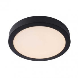 Lucide Brice 30W LED Flush Bathroom Ceiling Fitting In Black Finish