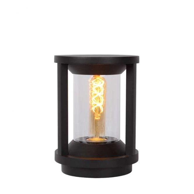 Lucide  Cadix Outdoor Small Single Light Aluminium Pedestal Fitting in Black Finish