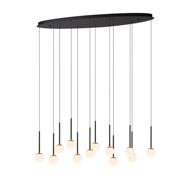 Lucide  Calina 12 Light LED Bar Ceiling Pendant Light - Black