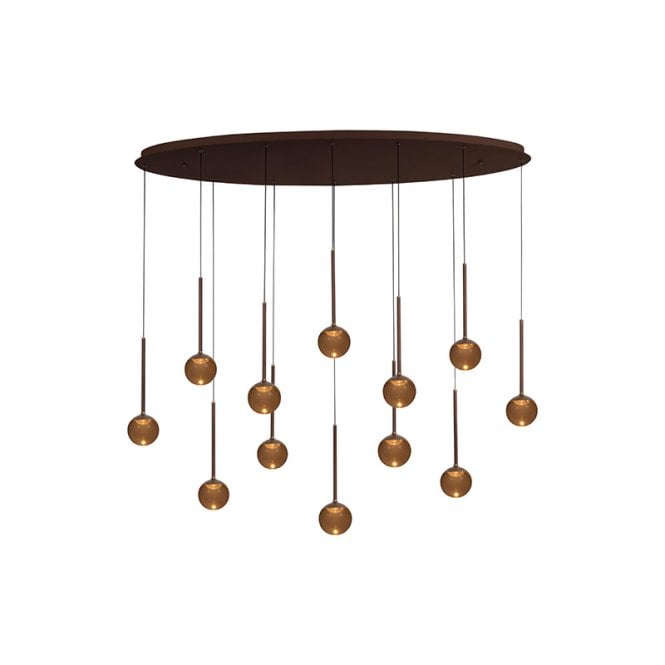 Lucide  Calina 12 Light LED Bar Ceiling Pendant Light - Brown