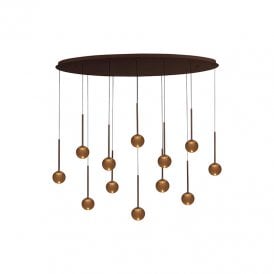 Lucide Calina 12 Light LED Bar Ceiling Pendant Light - Brown