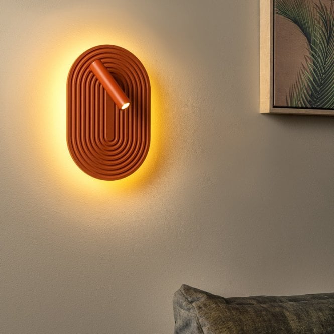 Lucide  Carmino LED Wall Light with Reading Light - Terracotta