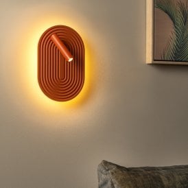 Lucide Carmino LED Wall Light with Reading Light - Terracotta