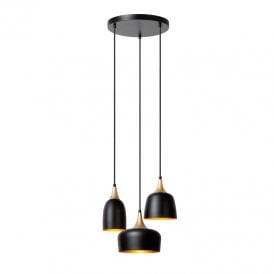Chayanne 3 Light Cluster Ceiling Pendant Light - Black
