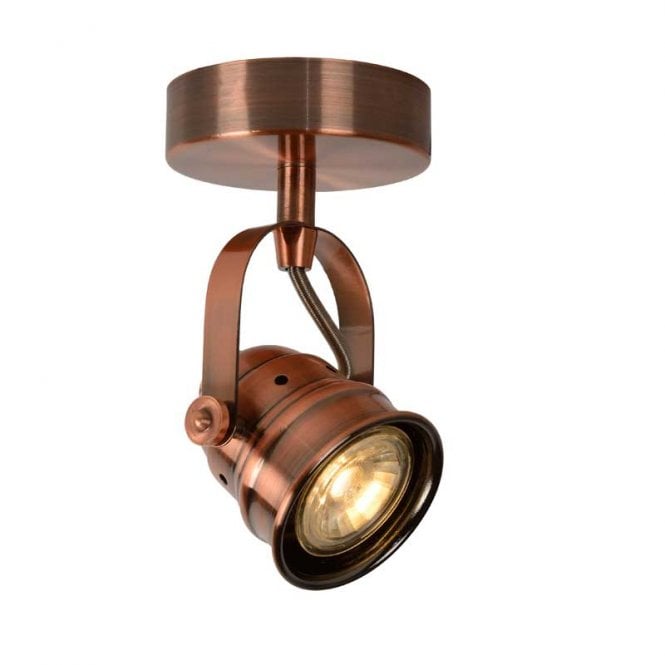 Lucide Cigal Single Spotlight In Copper Finish