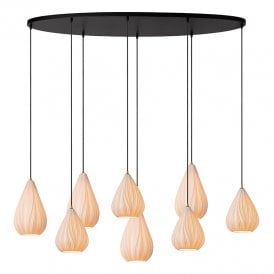 Lucide Cinzia 8 Light Porcelain Bar Ceiling Pendant Light - White