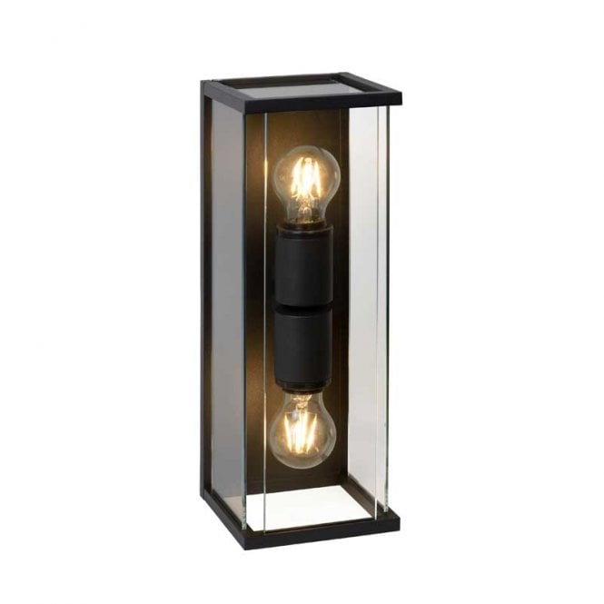 Lucide  Claire 2 Light Half Lantern Outdoor Wall Fitting In Anthracite Finish