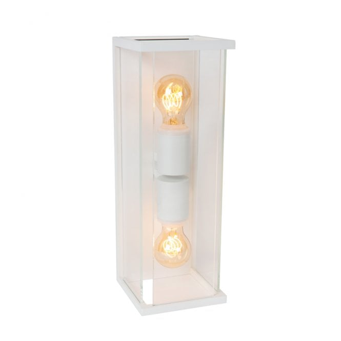 Lucide Claire Half Lantern Outdoor Twin Wall Light - White