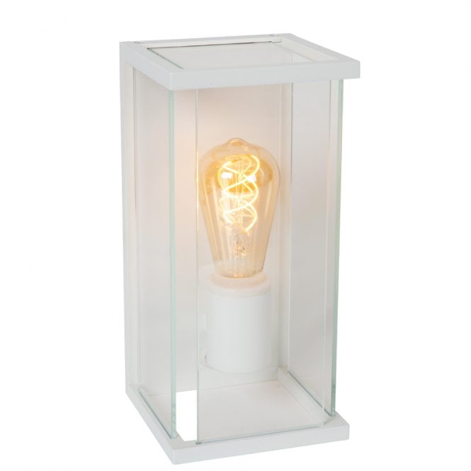 Lucide Claire Half Lantern Outdoor Wall Light with PIR Sensor - White
