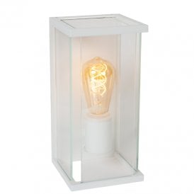 Claire Half Lantern Outdoor Wall Light with PIR Sensor - White