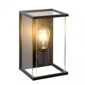 Lucide Claire Single Light Half Lantern Outdoor Wall Fitting in Anthracite Finish