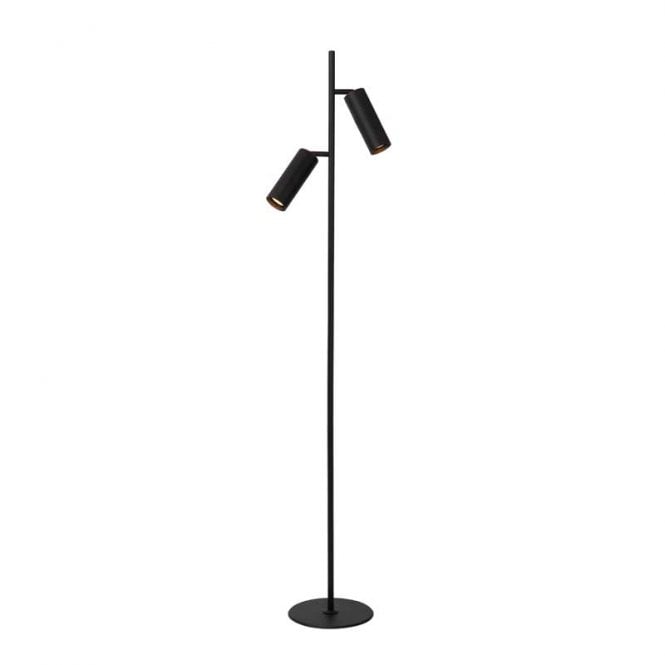 Lucide  Clubs 2 Light Floor Lamp In Black Finish