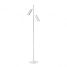 Lucide Clubs 2 Light Floor Lamp In White Finish