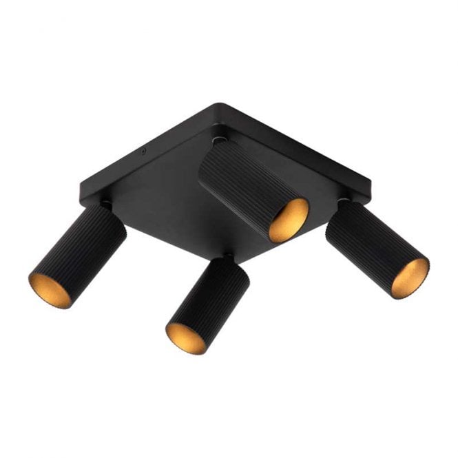 Lucide  Clubs 4 Light Bar Spotlight In Black Finish
