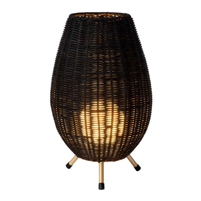 Lucide  Colin Single Light Table Lamp In Black Finish