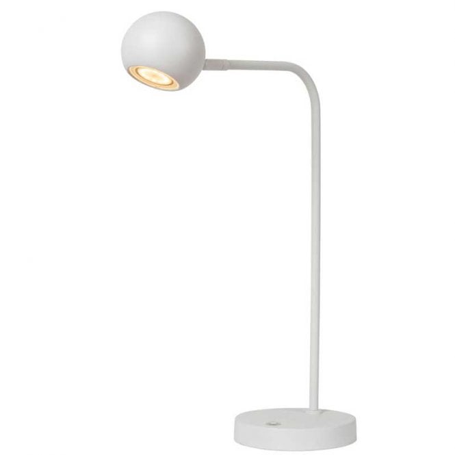 Lucide  Comet LED Touch Table Lamp In White Finish