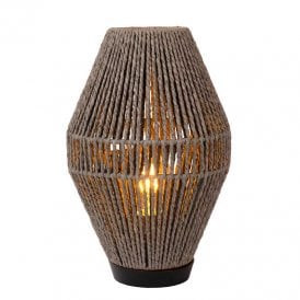 Lucide Cordulle Single Light Table Lamp In Grey Finish