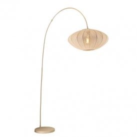 Lucide Corina Single Light Floor Lamp In Cream Finish