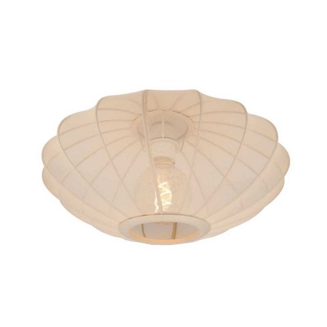 Lucide  Corina Single Light Flush Ceiling Light In Cream Finish