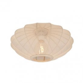 Lucide Corina Single Light Flush Ceiling Light In Cream Finish