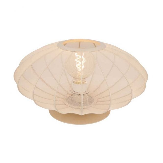 Lucide  Corina Single Light Table Lamp In Cream Finish