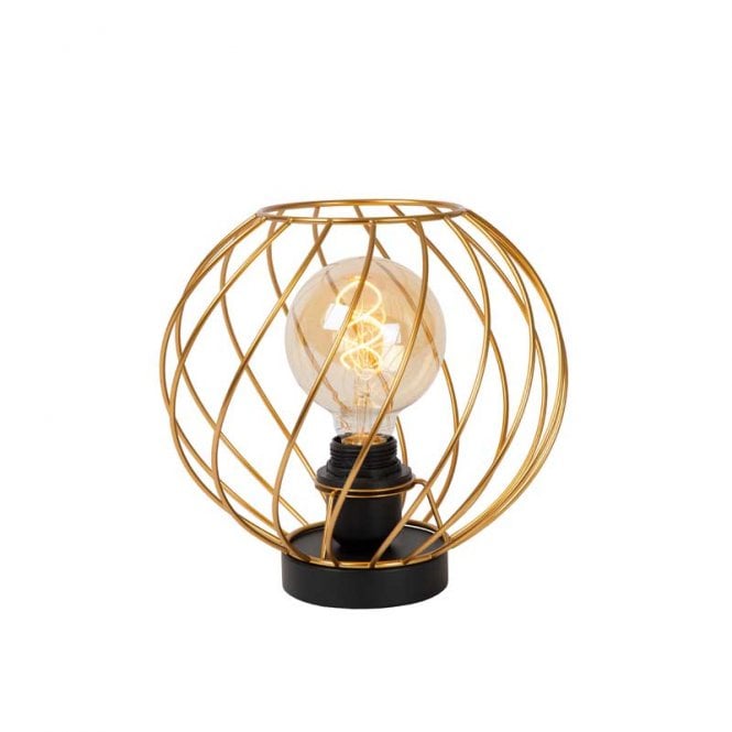 Lucide Danza Single Light Table Lamp In Matt Gold Finish