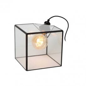 Lucide Davos Single Light Table Lamp In Transparent Finish
