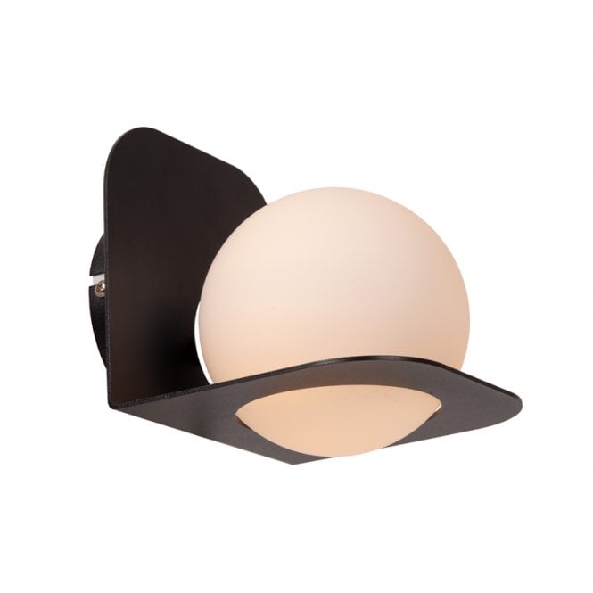 Lucide Davy Single Light Bathroom Flush Wall Fitting- Black