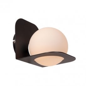 Davy Single Light Bathroom Flush Wall Fitting- Black