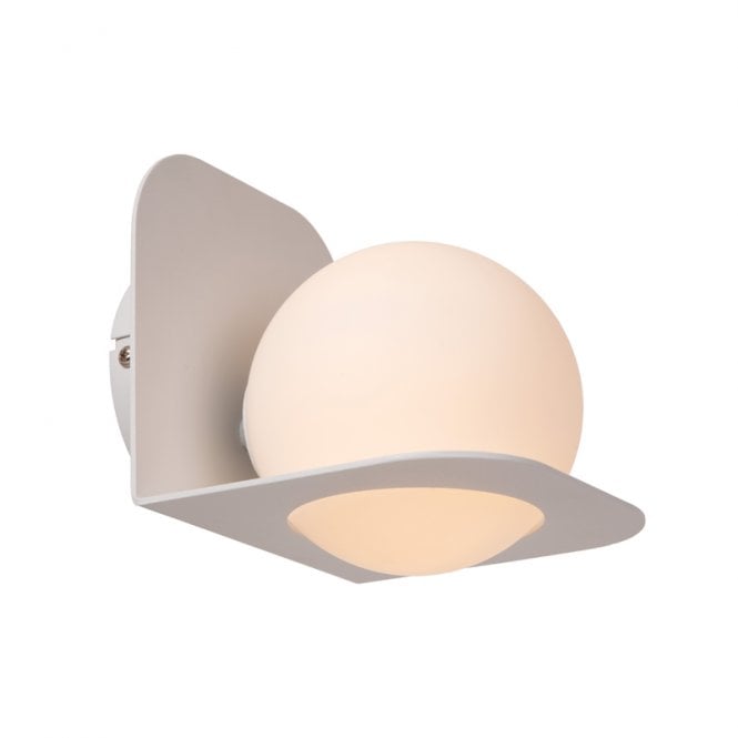 Lucide Davy Single Light Bathroom Flush Wall Fitting- White
