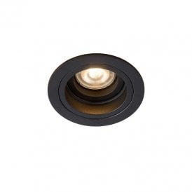 Lucide Embed Single Light Deep Recessed Round Adjustable Downlight In Black Finish
