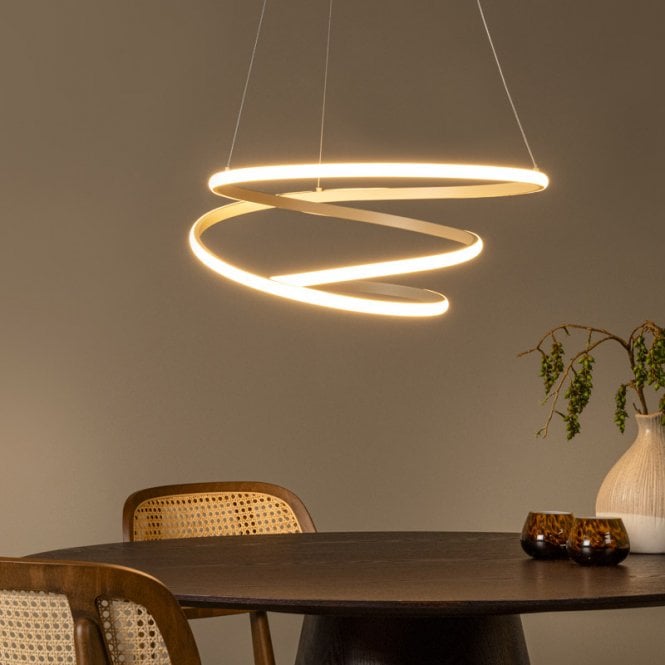 Lucide  Espiral CCT LED Ceiling Pendant Light - Taupe