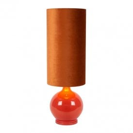 Lucide Esterad Single Light Floor Lamp In Orange Finish