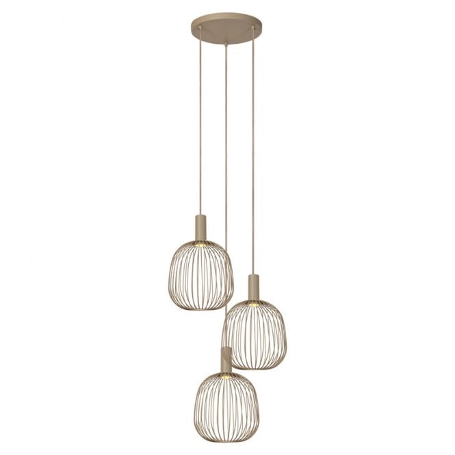 Lucide  Esterel 3 Light Cluster Ceiling Pendant - Taupe