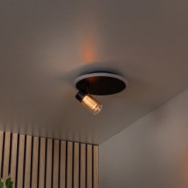 Lucide Everina LED Single Ceiling Spotlight with Remote Control - Black
