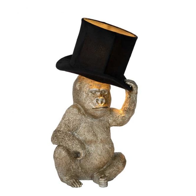 Lucide  Extravaganza Gust Monkey Single Light Table Lamp Gold and Black Finish