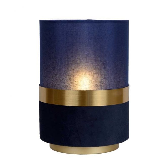 Lucide Extravaganza Tusse 15cm Single Light Table Lamp in Blue and Gold Finish