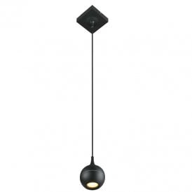 Lucide Favori Single Light Ceiling Pendant Fitting in Black Finish