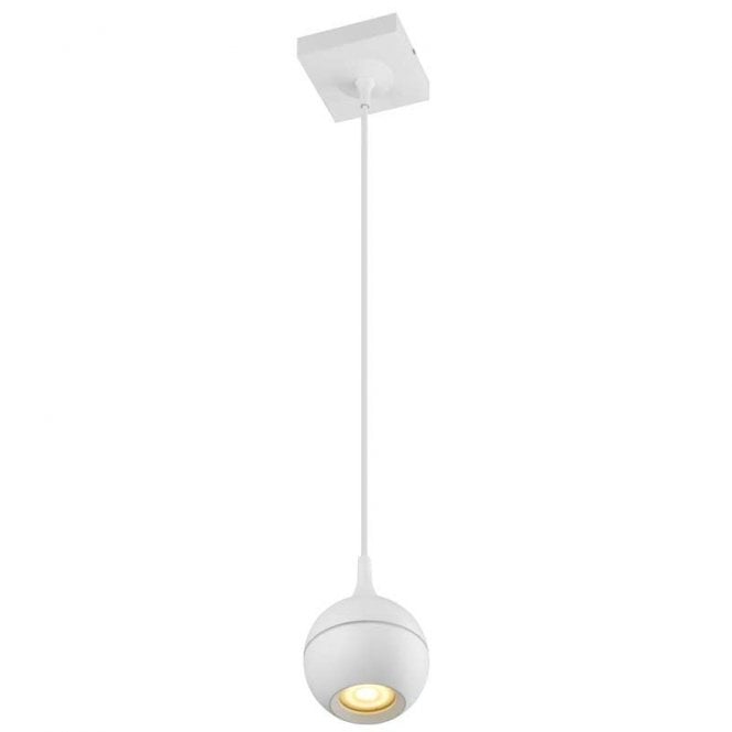 Lucide Favori Single Light Ceiling Pendant Fitting in White Finish