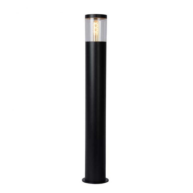 Lucide  Fedor Single Light Outdoor Bollard Light In Black Finish