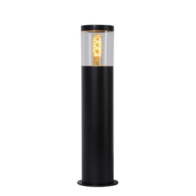 Lucide  Fedor Single Light Outdoor Short Bollard Light In Black Finish