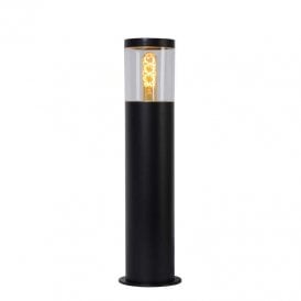 Lucide Fedor Single Light Outdoor Short Bollard Light In Black Finish