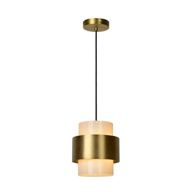 Lucide  Firmin Single Light Ceiling Pendant In Matt Gold Finish